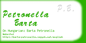 petronella barta business card